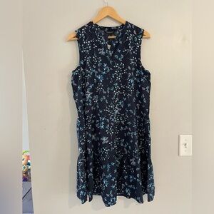 Banana Republic Factory Blue Floral Sleeveless Dress